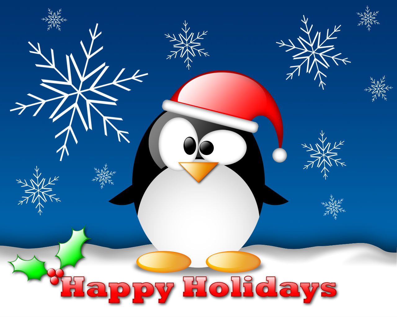 Happy Holidays Tux Wallpaper 1280 x 1024