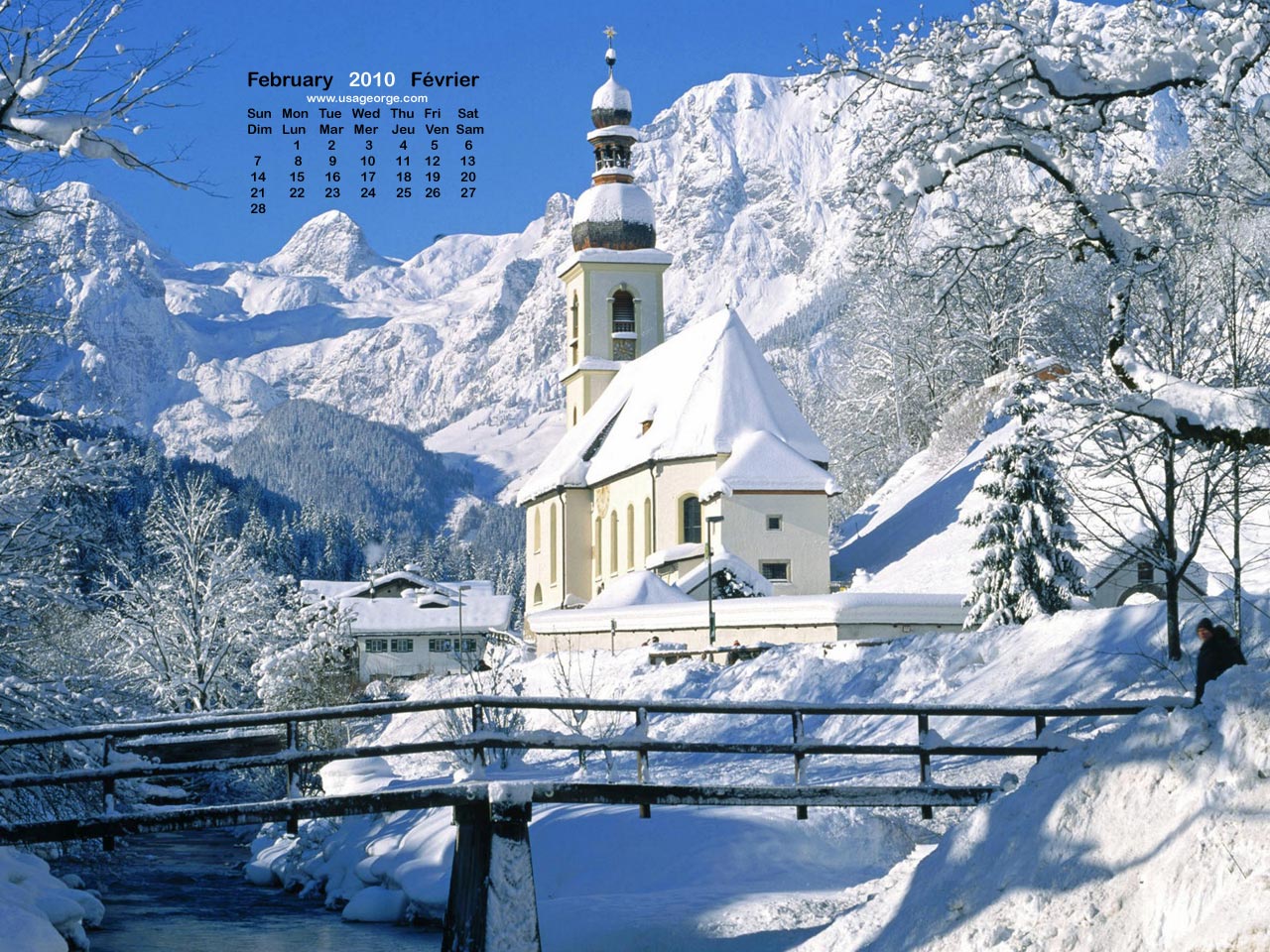 February 2010 Calendar (Happy Valentine's Day)